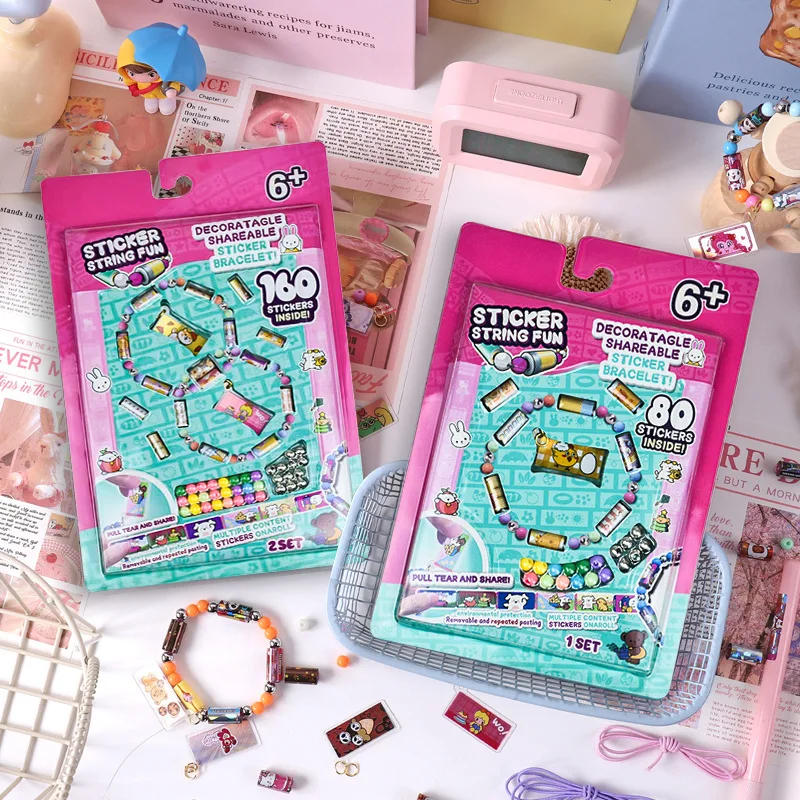 DIY Bracelet Bead Roll Stickers Creative Jewelry Toys for Girls Funny Stationery Stick Rolls Stickers Bracelet Gift
