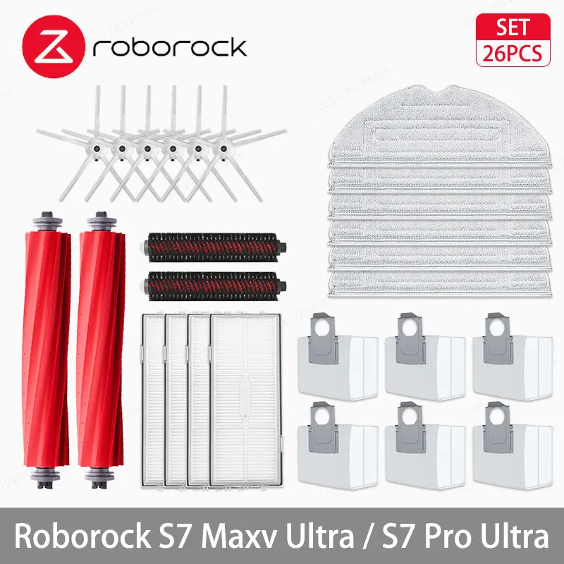 Roborock S7 Maxv Ultra / S7 Pro Ultra Robotstofzuiger Accessoires Hoofdzijborstel Hepa Filter Mop Doeken Stofzak Reserveonderdelen