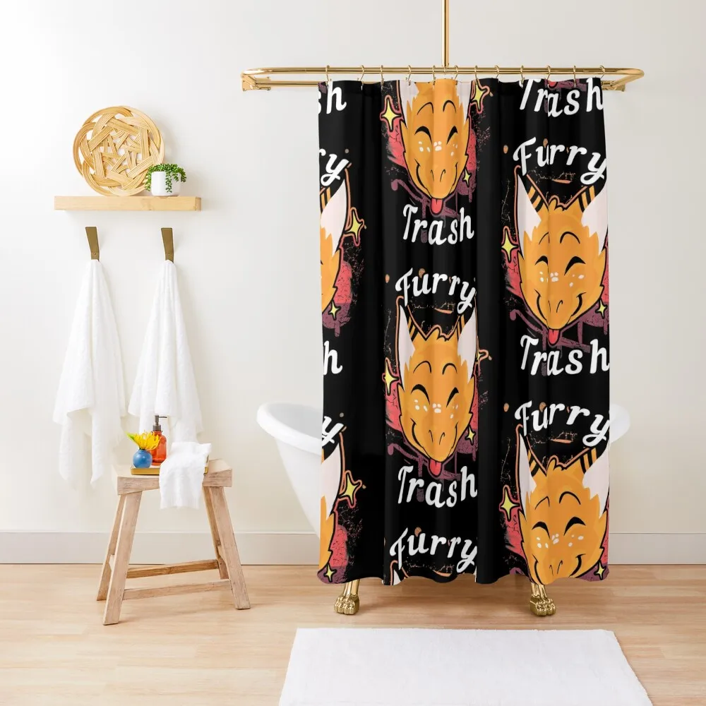 

I'm A Furry Trash! Dragon Fursona Shower Curtain Waterproof Shower Window For Bathrooms Curtain