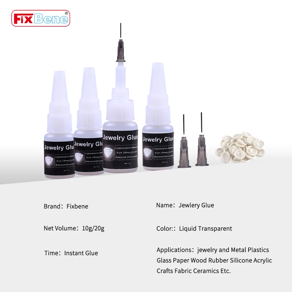 Seconds Super Glue For Jewelry Diamond Jade Ring Rhinestone Cyanoacrylate Strong Powerful Adhesive Glass Plastic Metal Leather