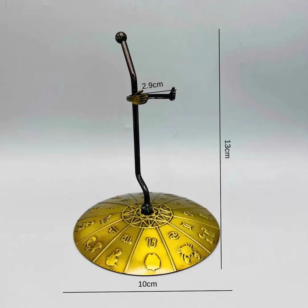 Zodiac Astrology Hand Figurine Crystal Tower Stand Metal Mineral Specimen Display Base Pillar Holder Home Decor