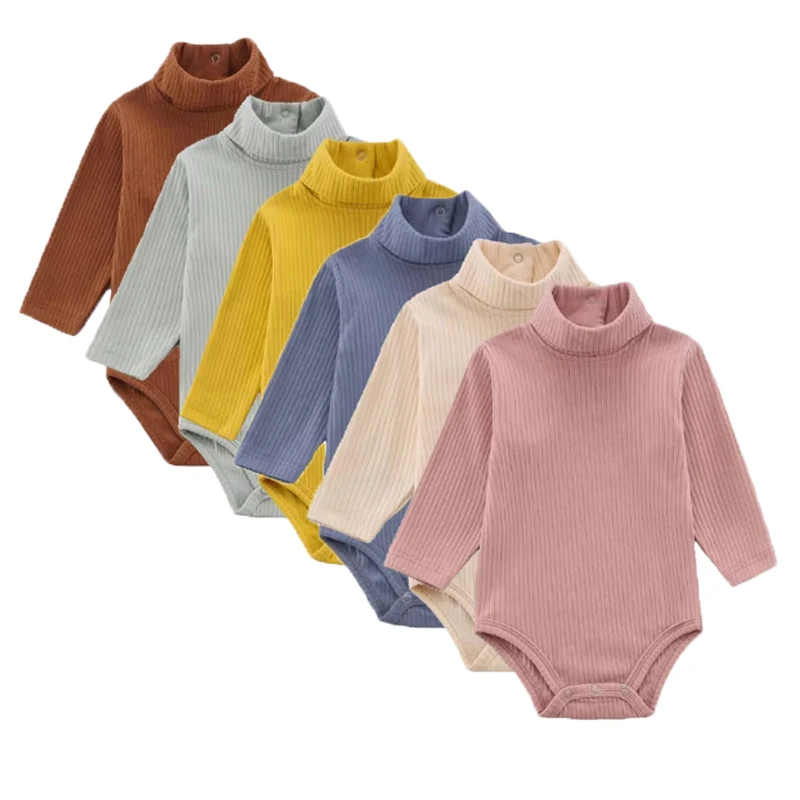 2024 New Colors Autumn Winter Baby Girls Bodysuit Newborn Boys Long Sleeve Solid Cotton Baby Clothes Baby Gifts Pajamas Clothing