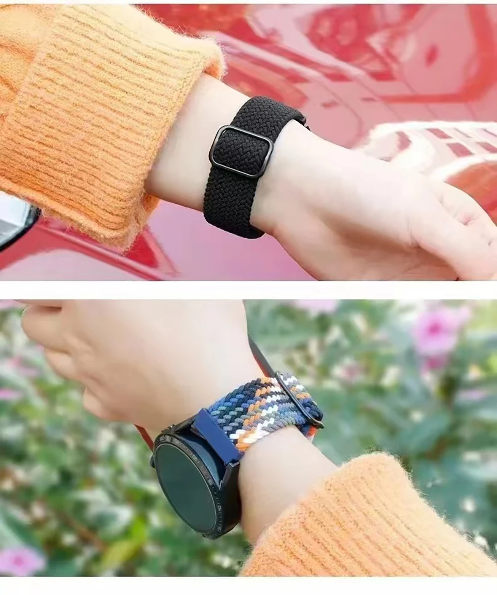 Per Amazfit Bip 5 /GTR 4 3 Pro 2e 47mm Correa 22mm cinturino in nylon intrecciato per Amazfit BALANCE /Stratos 3 2S braccialetto da polso