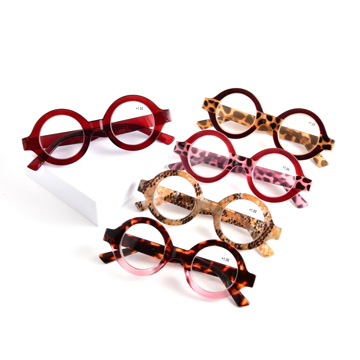 ريترو خمر إطار دائري نظارات للقراءة للنساء الرجال الكلاسيكية طول النظر الشيخوخي قارئ نظارات مع الديوبتر + 1.0 إلى + 4.0 النظارات