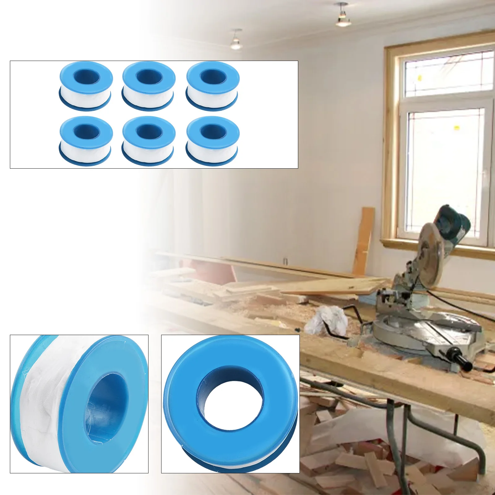 6Pcs 20m X 16mm PTFE White Threaded Sealing Tape Adhesive Plumbers Sealing Tape Fitting Thread Seal Tape image 6