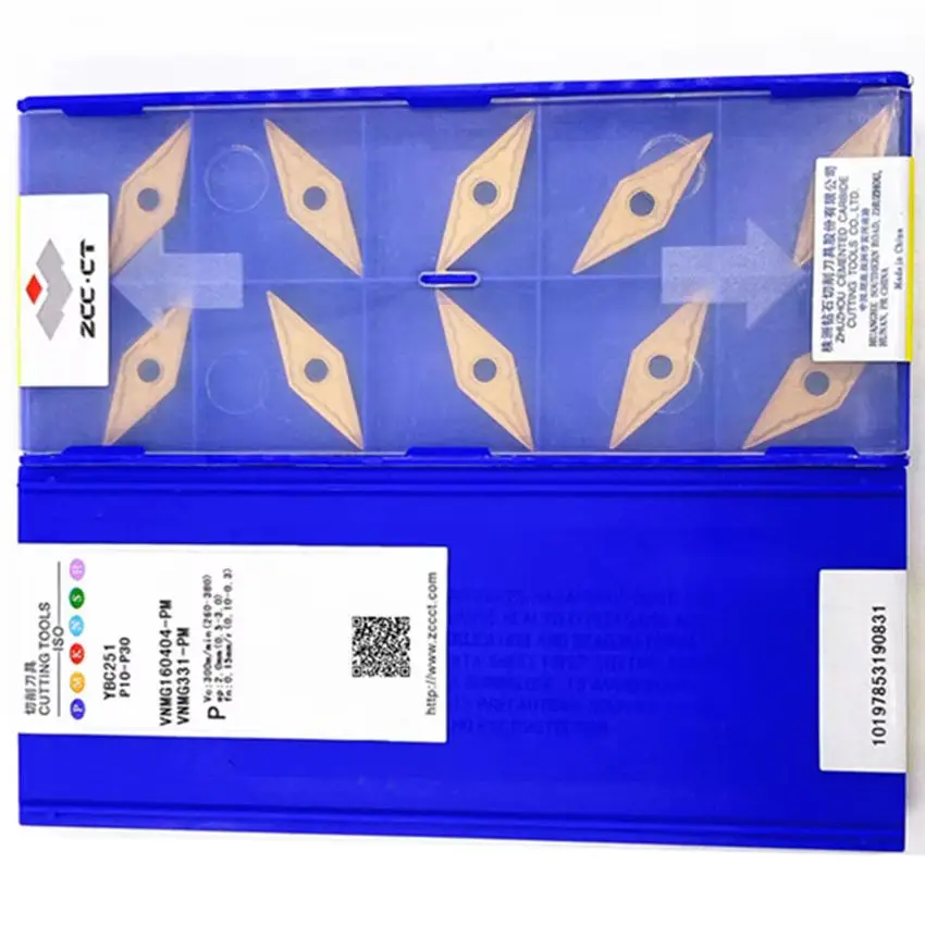 VNMG160404-PM YBC251 YBC252/VNMG160408-PM YBC251 YBC252/VNMG160412-PM YBC251 YBC252 ZCC.CT CNC carbide turning inserts 10pcs/box