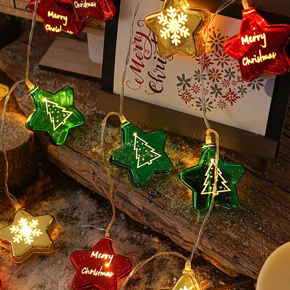 Weihnachtsdekoration, lebendige goldene, grüne und rote Weihnachtskugel-Lichterkette, festliche LED-Lichterkette für Urlaubsdekoration, Hochzeiten, Partys – Detail 8