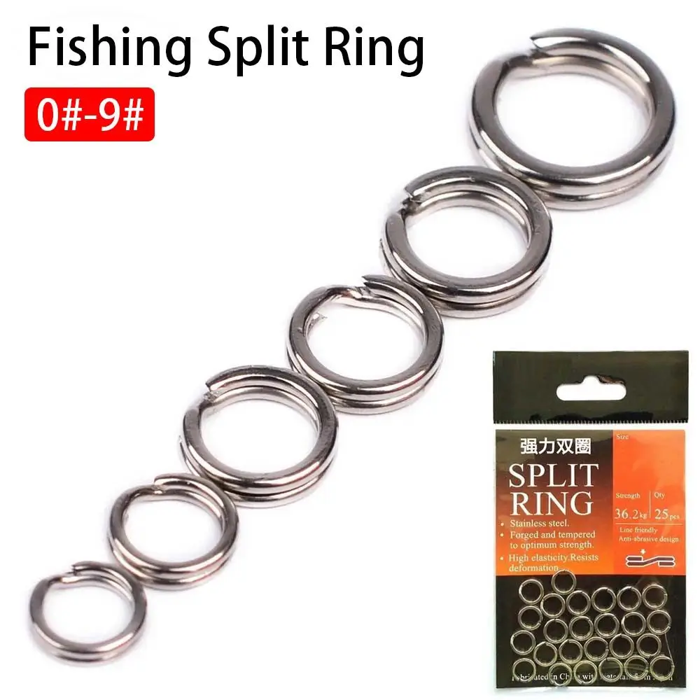 

1 Set 304 Stainless Steel Fishing Split Ring 3mm-9mm Heavy Duty Jigging Ring Fishing Tackle Snap Split Ring Lure Connector Tool