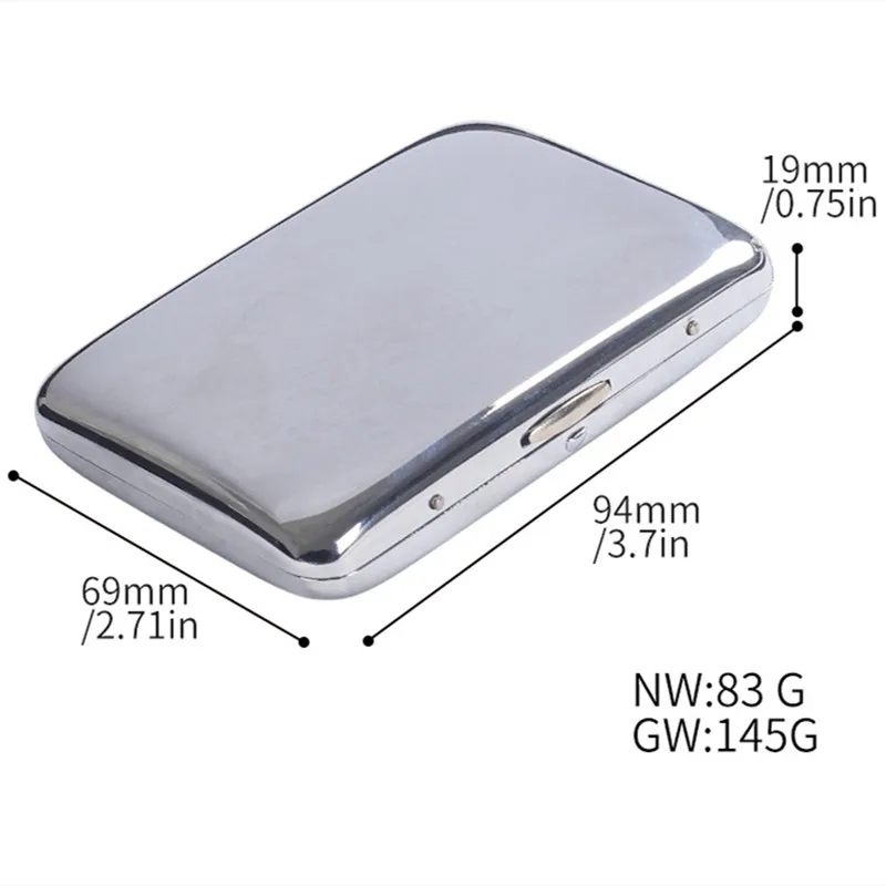 الفولاذ المقاوم للصدأ مرآة علبة السجائر الذهب الرجعية المحمولة جيب السجائر حزمة 18 علبة السجائر رجل المدخن هدية