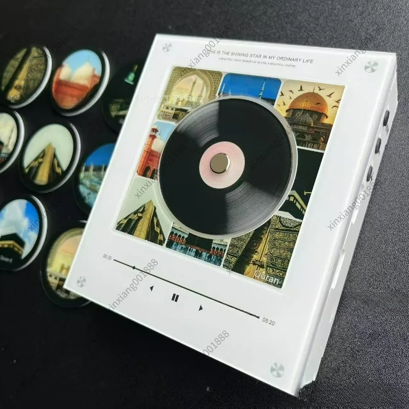For Magnetic Fridge Magnet Night Light NFC Photo Album Player Acrylic Refrigerator Decor Lamp