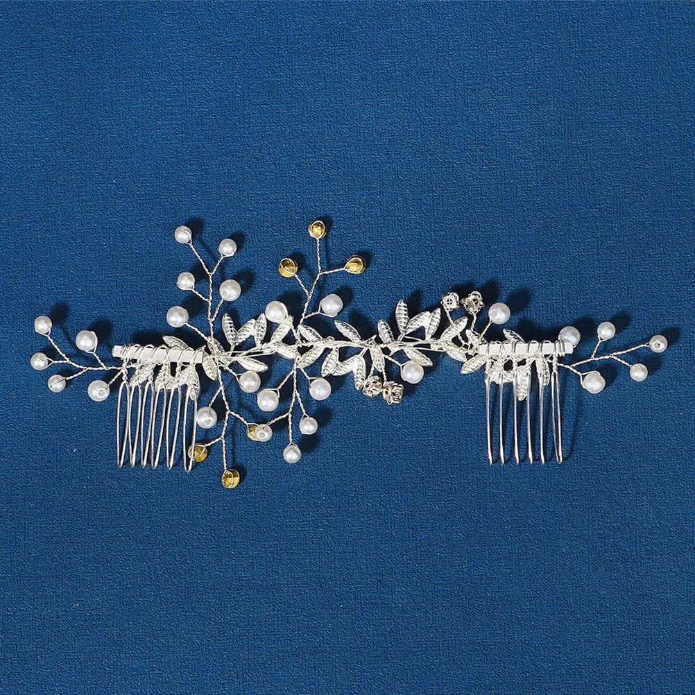

Premium Pearl Rhinestone Bridal Hair Comb Elegant Wedding Hair Accessory for Bride Bridesmaid Flower Girl Party Banquet Stage