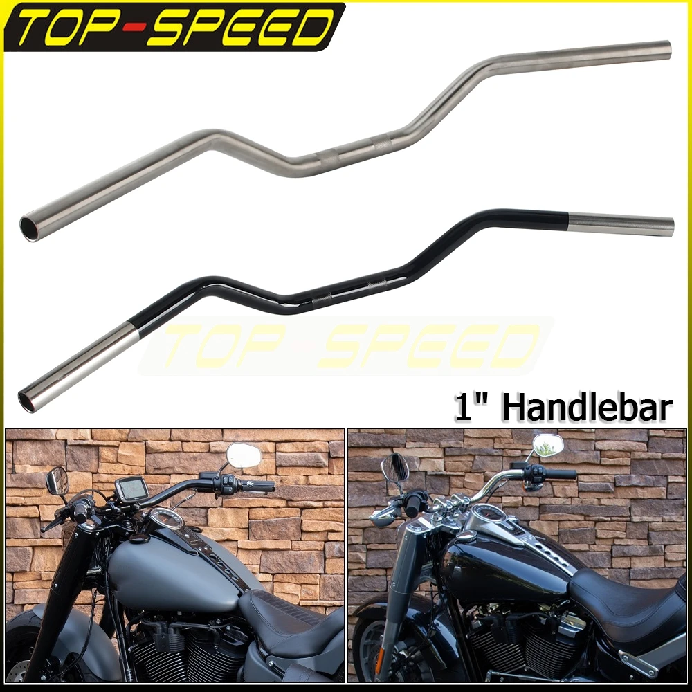 

For Harley Road Glide Street Glide Softail FLFB FLHC FXBR FXBB FXLRST Motorcycle 1Inch Stainless Handlebar Moto Style Handlebars