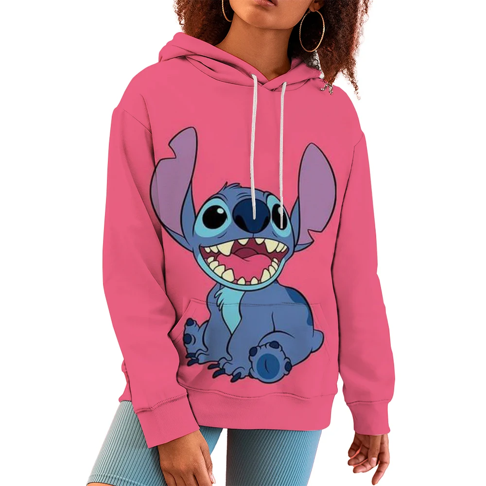 

2024 New Disney Stitch Anime Fashion Men's Spring and Autumn Season 3D Printed Children's Hoodies Women's Street Style Hoodies