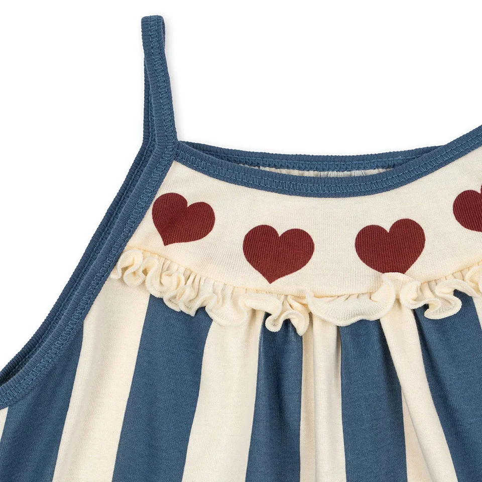 2024 KS Baby Girls Blue Striped Sling Dresses Kids Clothes Girls Cotton Camisole T Shirt + Shorts Suits Children\'s Outfit Sets