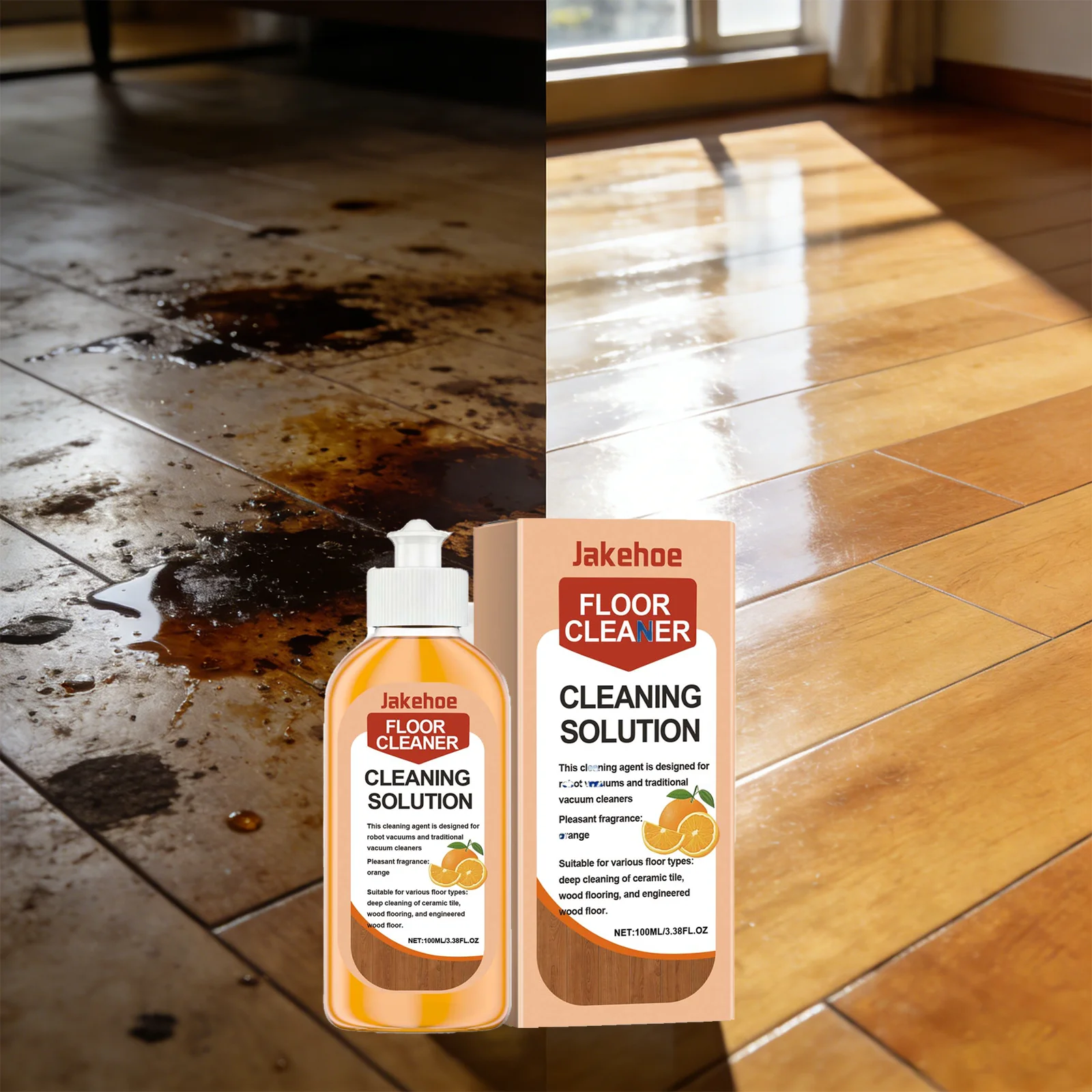 

Floor Cleaner Liquid Hardwood Floor Polish Multi Surface Cleaner Tile Floor Shine Degreaser Wood Floor Care Gloss Restorer 100ml