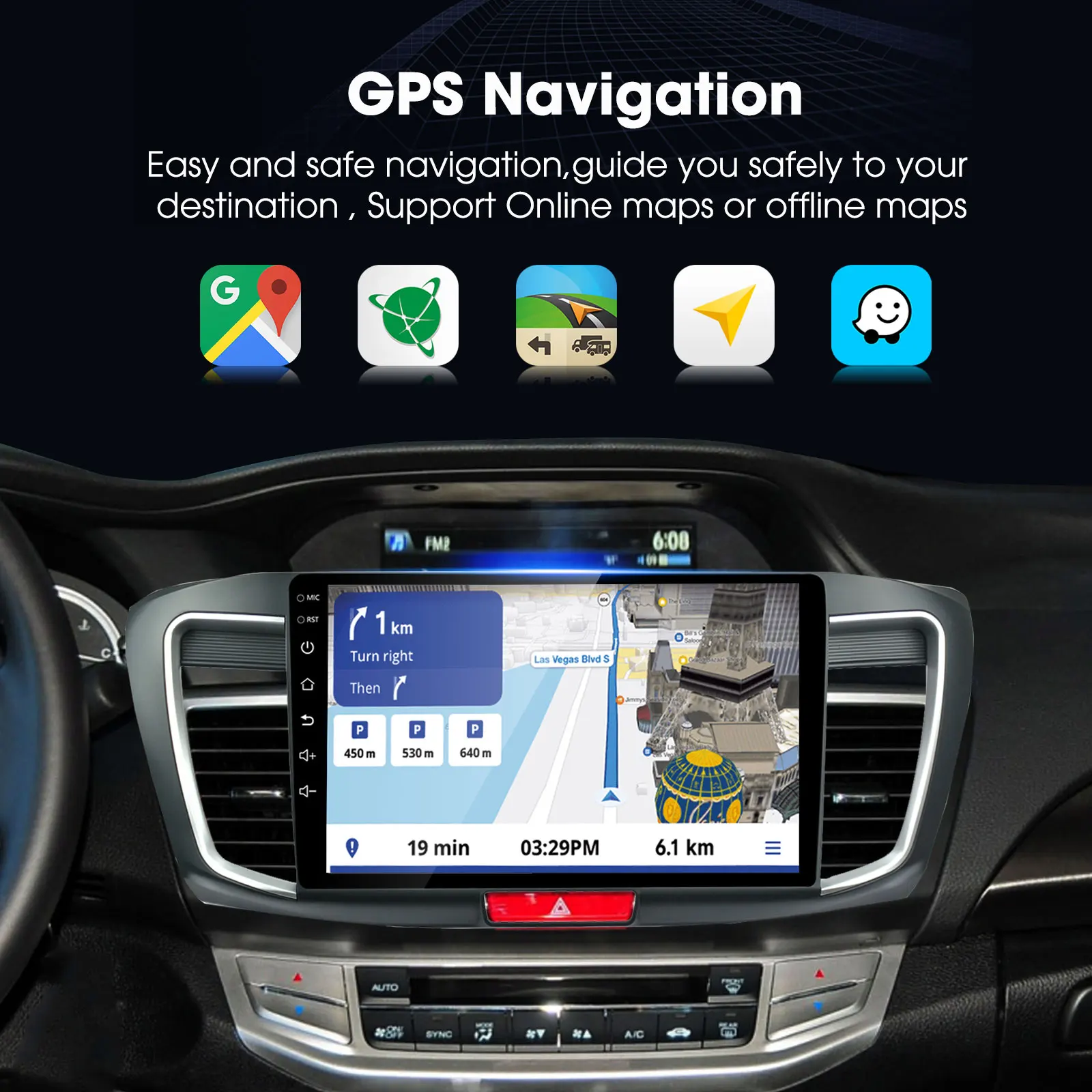 EzoneTronics CarPlay Android Auto CarRadio for Honda Accord 9th 2014-2017 360°Camera GPS Navigation Player Entertainment System