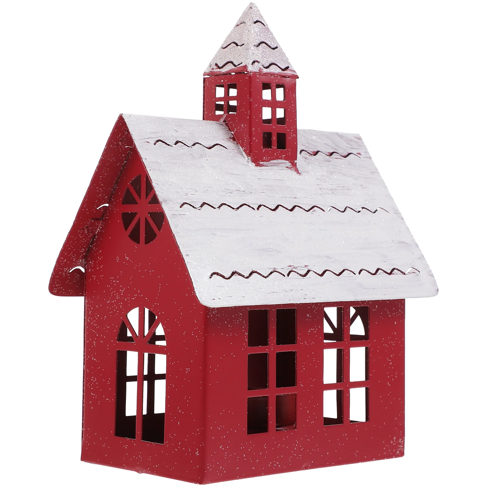 

Christmas Iron Tabletop Igloo Ornaments Holders Gingerbread House Decorations Desktop Village Winter