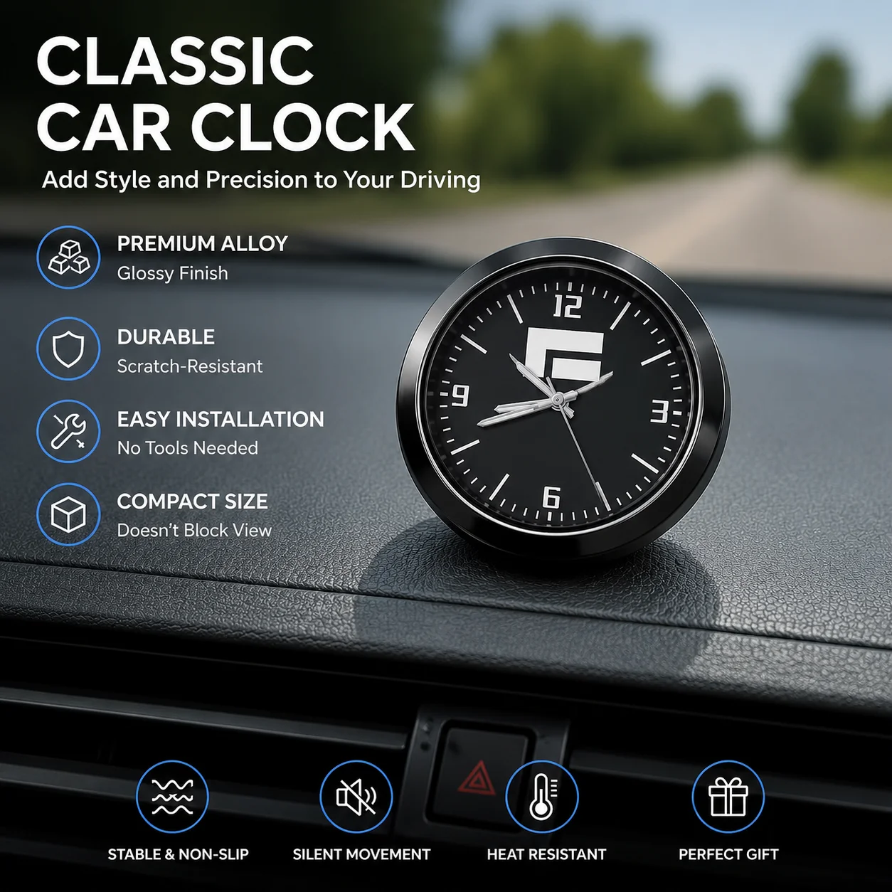 Car Clock Watch Modified Car Interior Electronic Quartz Watch For Toyota Benz Peugeot Skoda Car Decoration with logo