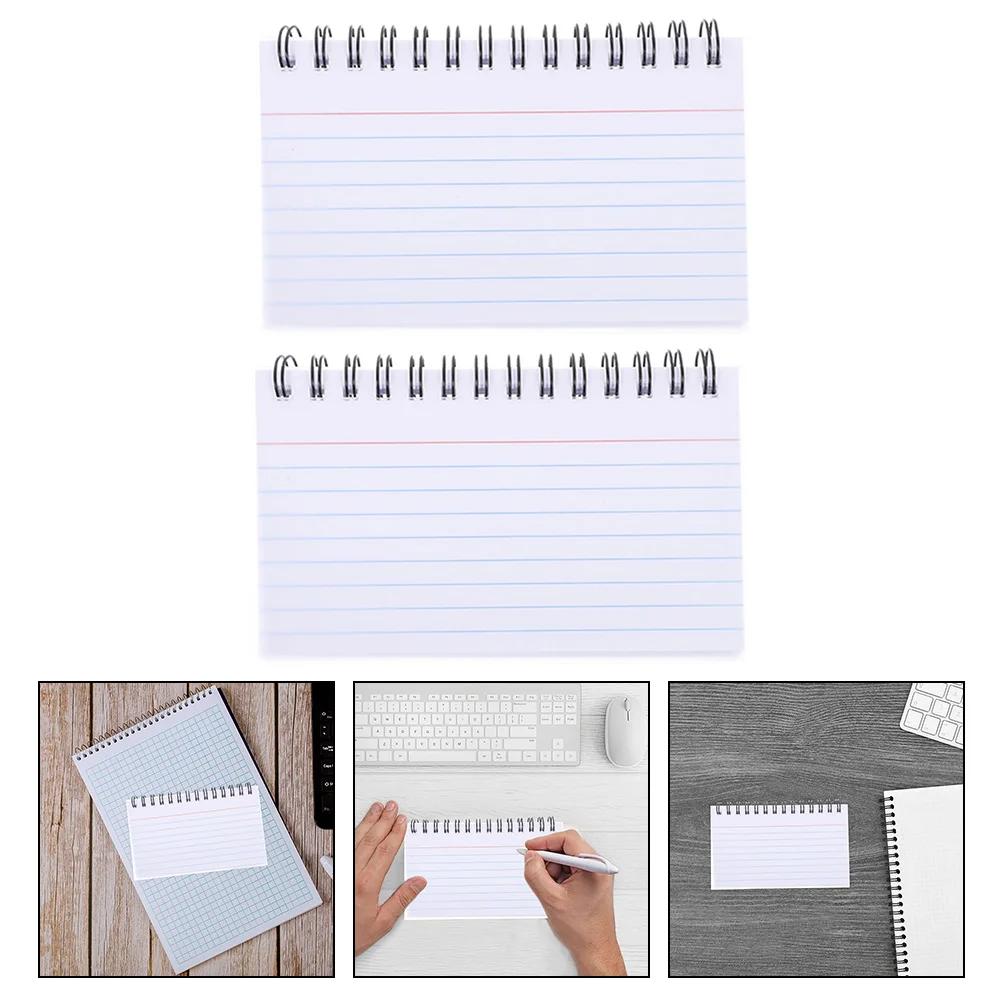 

2Pcs Small Spiral Notepad Memo Pad Tear off Note Pad Office Index Cards Message Write Notepad pocket notepad