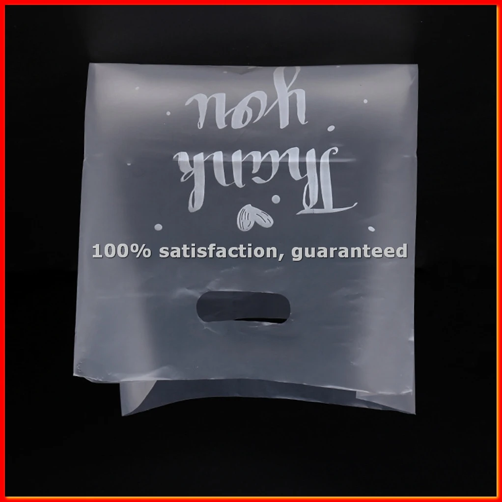 50 Pcs Thank You Plastic Gift Bag Plastic Shopping Bag with Handle Christmas Wedding Party Gift Bag Candy Cake Small-A68X