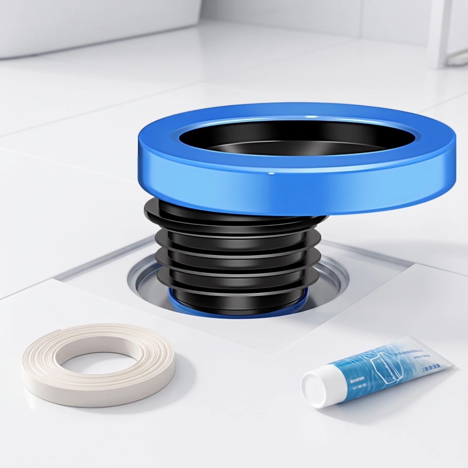 Toilet Offset Flange Sealing Seal 100-110mm Toilet Offset Flange with Sealing Seal Plumbing Fitting Leak-Proof Thickened