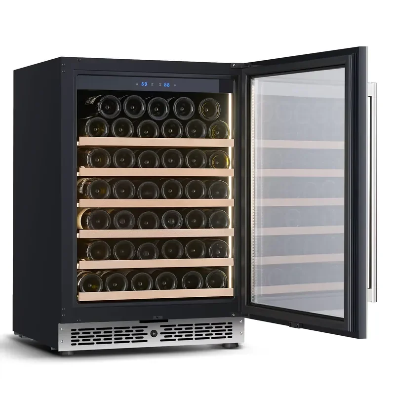 Indoor Black 140l Wine Cooler Custom Home Wine Cellar 52 Bottles bar Wine Refrigerator