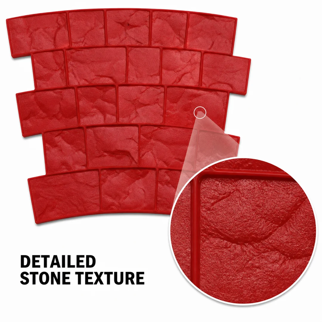 Curved Ashlar Concrete Stamp Mold – Fan Paver Stone Texture Mat