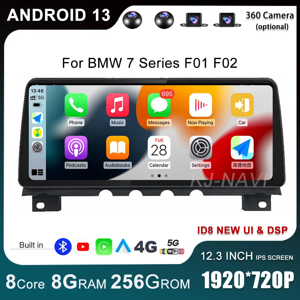 

12.3 Inch Android 13 Touch Screen For BMW F01 F02 2009-2017 Car Accessories Carplay Monitor Multimedia Stereo Radio Player