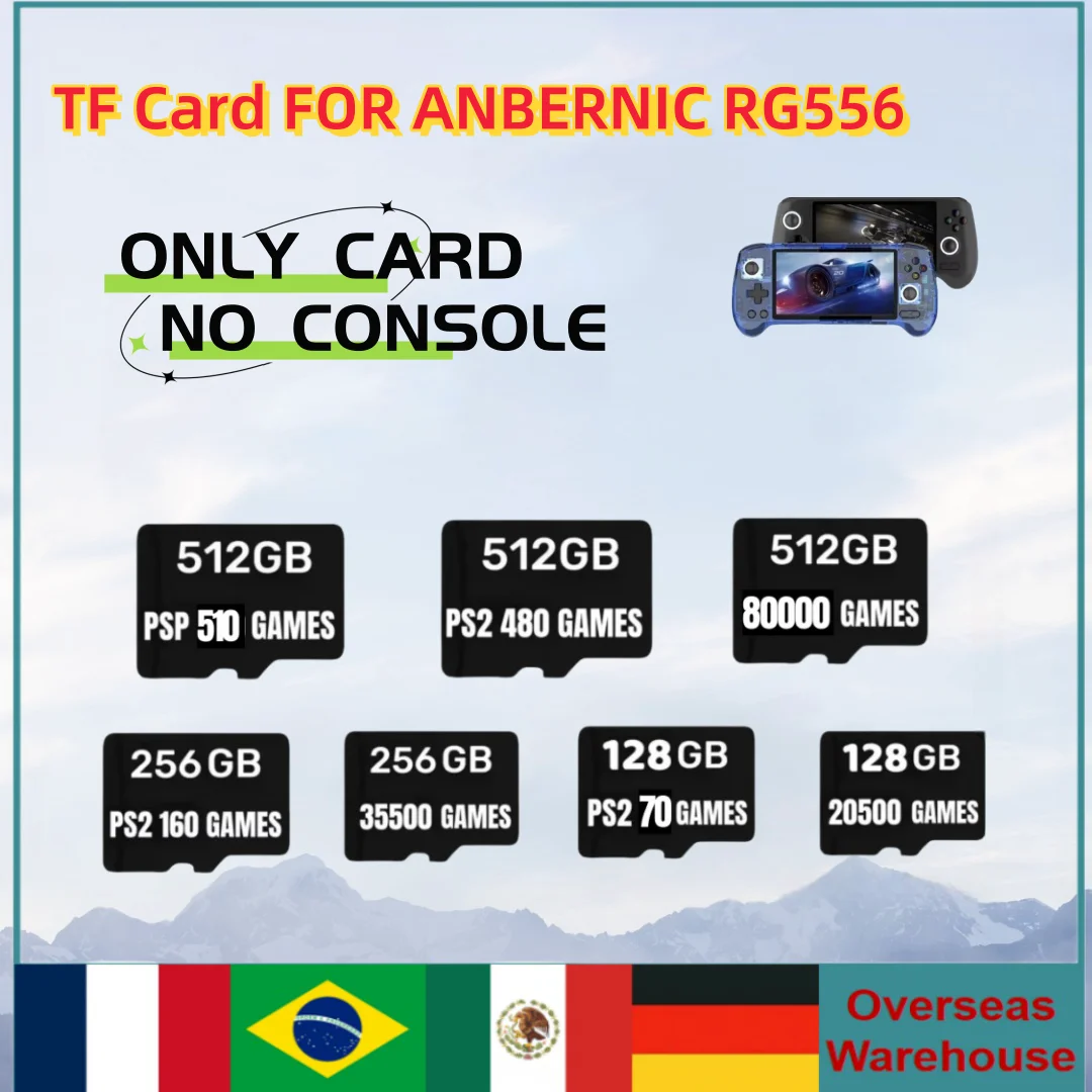 

FOR ANBERNIC RG556 TF Card 80000 Games 512G Plug&play Portable PS2 Handheld Game Console Pre-install Retro Games Memory Card