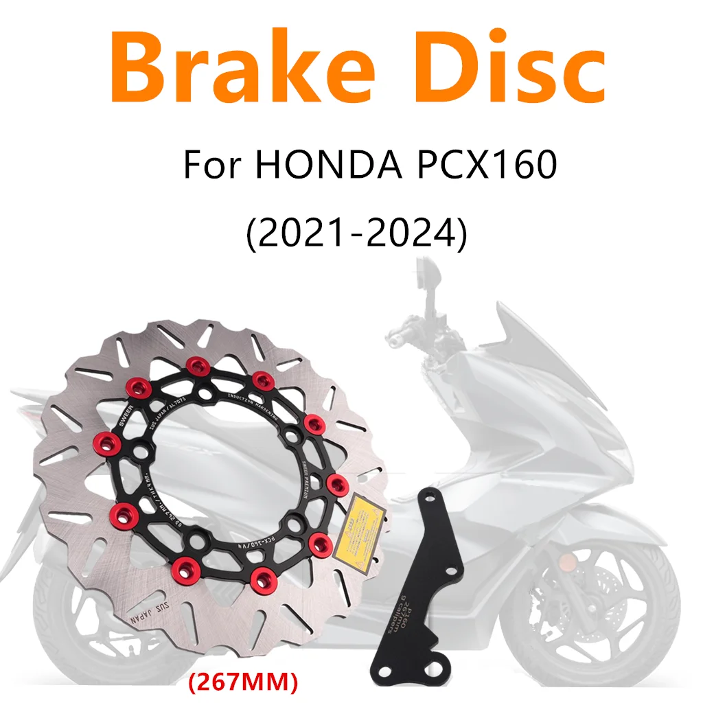 For HONDA PCX160 Pcx160 Motorcycle Accessories Front Wheel 267mm Brake Disc Rotor Modified Brake Calipers Pump Adapters