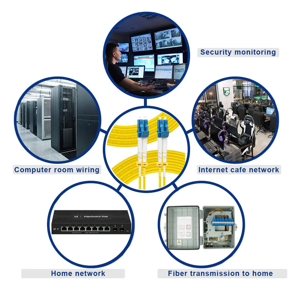 สายแพทช์ไฟเบอร์ออปติก LC-LC SM 40M 30M สายดูเพล็กซ์ lc/upc จัมเปอร์ไฟเบอร์ออปติก