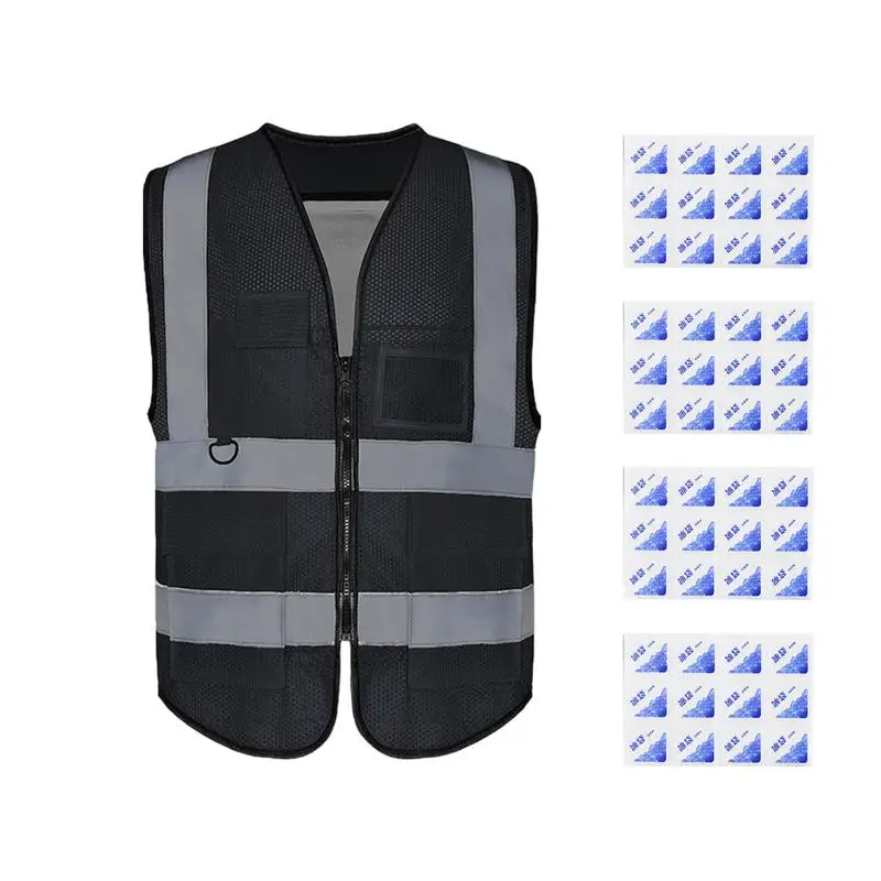 Ice Cooling Vest Reflective Safety Clothing Cooling Vests Physical Cooling Air Conditioning Vest With Pockets For Working