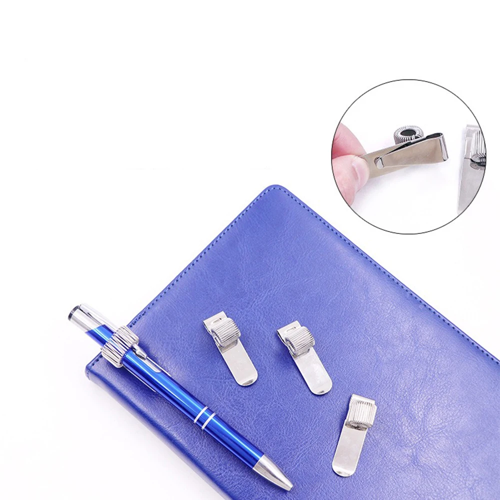 1/2PCS Portable Metal Pen Clip Multifunctional Pen Clip Notebook Spring Pen Clip Suitable for Notebook Pen Clip Folder Book Clip