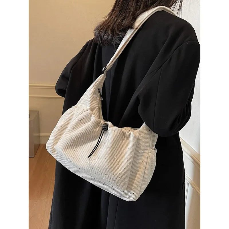 

Women's Tote Bag Casual All-Matched Solid Color Soft Shoulder Bags Versatile Large Capacity Daily Commute Crossbody Packs