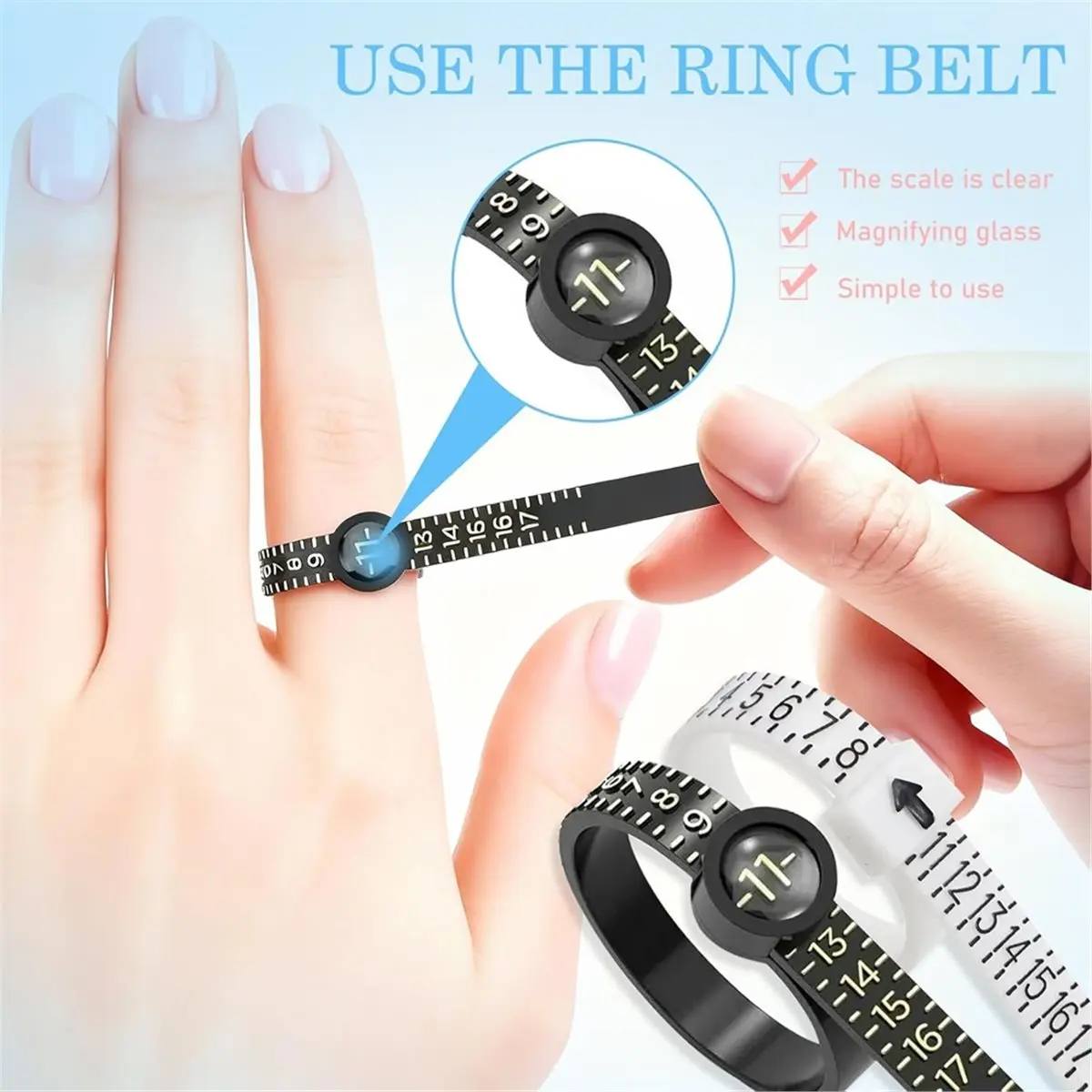 Homegood RingSizer Measuring Tool, for Loose Rings, Gauges with Finger Sizer Mandrel Kit Spacers for Jewelry Measuring Repairing