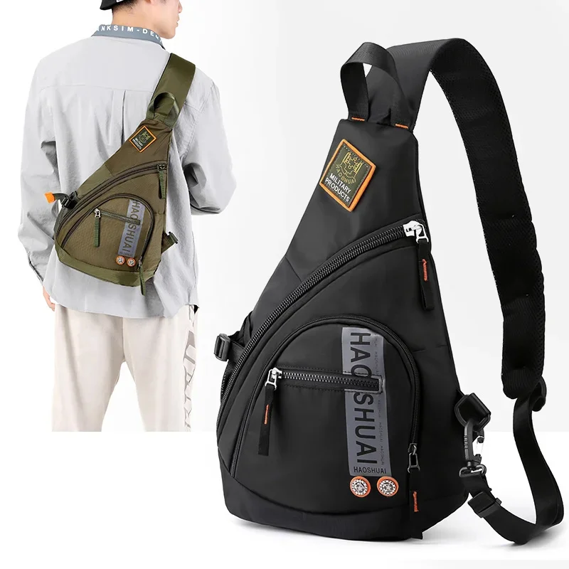 Men Sling Backpack Messenger Cross Body Chest Knapsack Waterproof Nylon Laptop Travel Assault Male One Shoulder Bag Rucksack