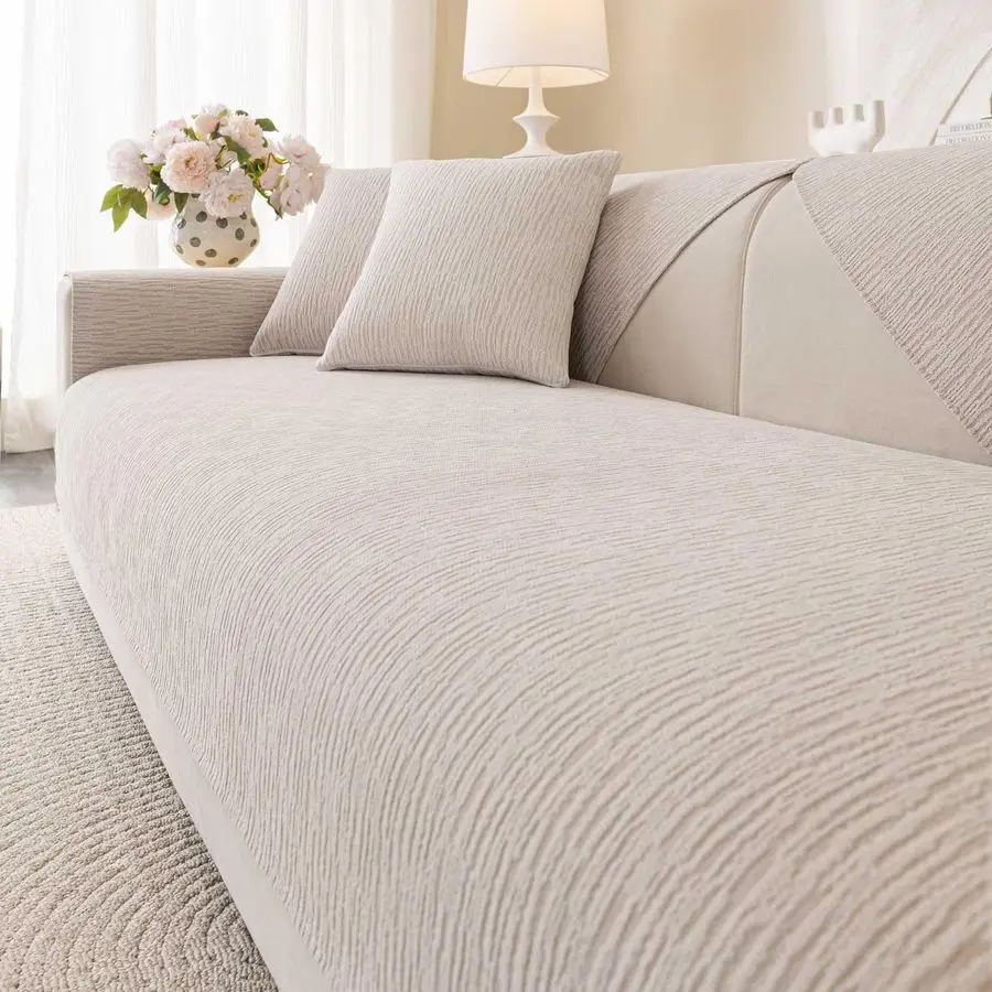 

Водонепроницаемый моющийся чехол из шенилла, нескользящие накидки на секционный диван с 3 подушками, чехол для L-образного дивана для домашних животных, F