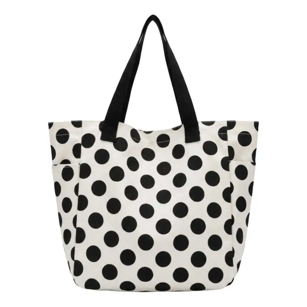 Thick Canvas Shoulder Tote Bag Wide Shoulder Strap Reversible Design Reversible Tote Large Capacity Wear Resistant