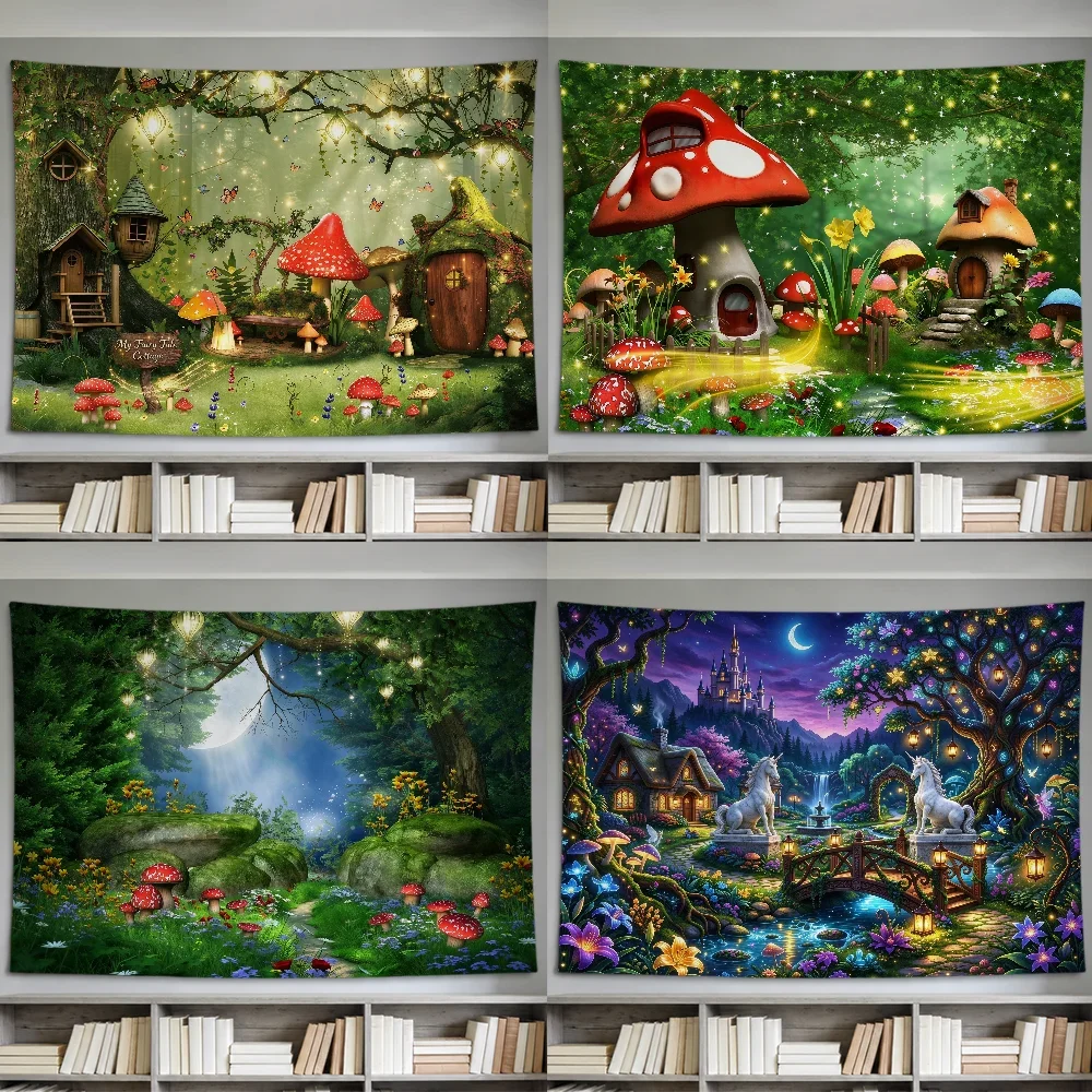 Enchanted Forest Mystical Archway Flag For Room Dorm Party Hogar Bedside Living Room Wall Hanging Garden Decor Banner Gift