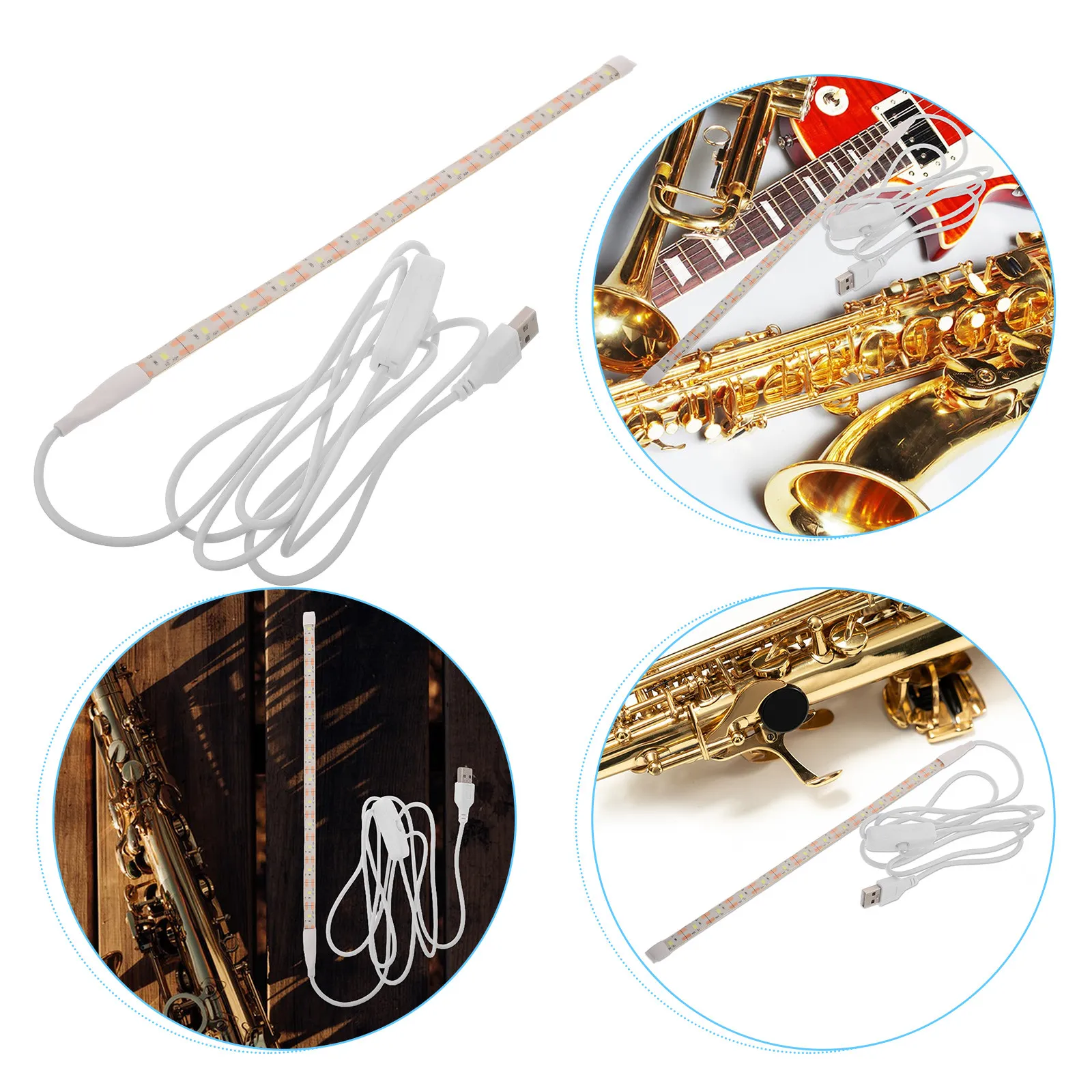 

Sax Leak Light USB LED Strip Switch Instrument Test Light for Clarinet Flute Oboe Woodwind Repair Kit Saxophone Accessories