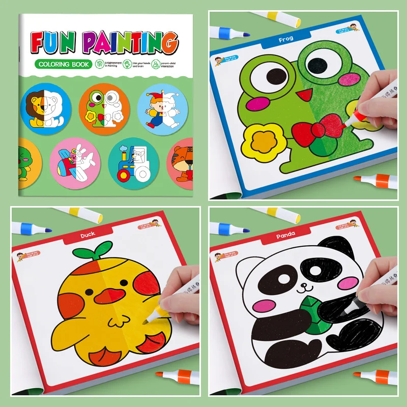 

32 Pages, Coloring Graffiti Drawing Book, Fun Symmetrical Drawing Book, Interesting Children's Half Picture Book