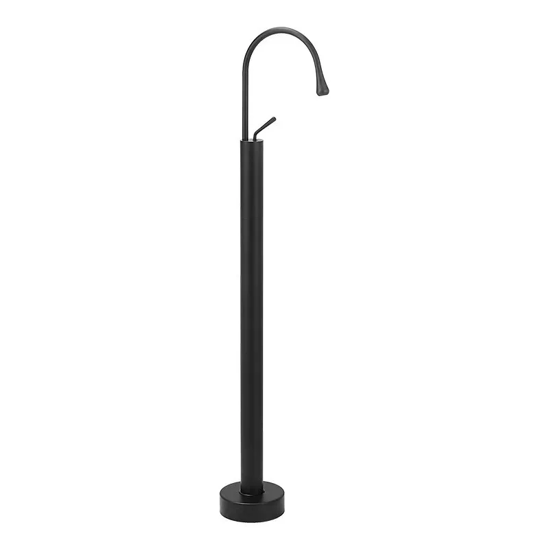 All-copper floor-to-ceiling bathtub faucet, hot and cold water drop column, basin side faucet, independent black bathroom faucet
