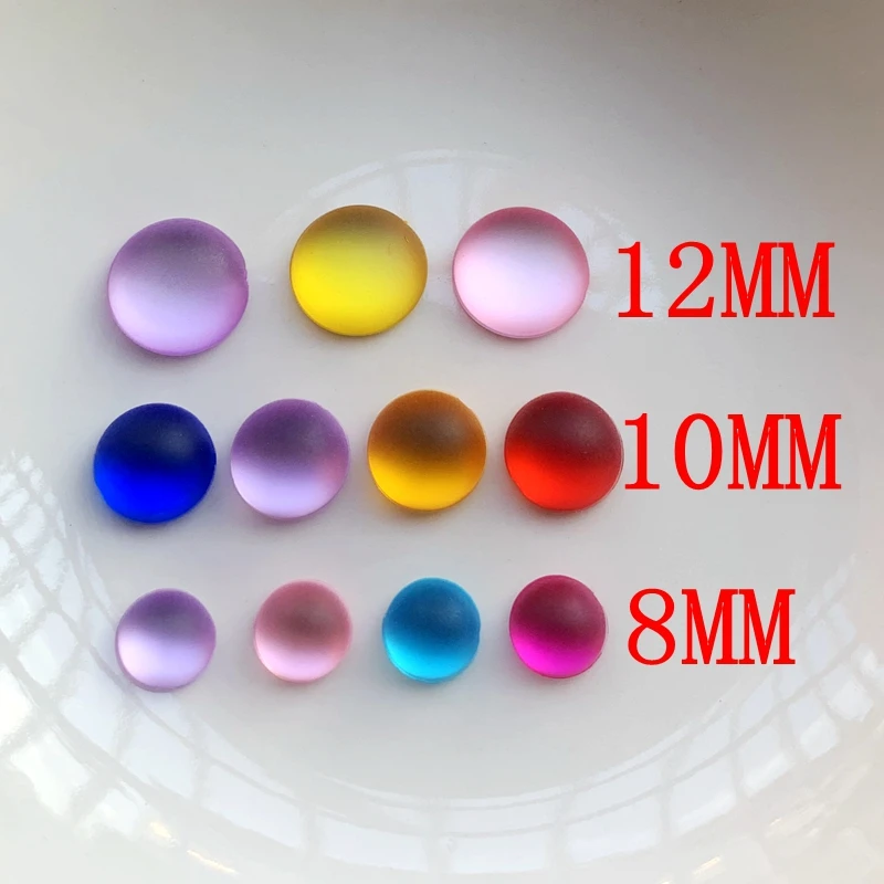 Colorful Round Acryl 8mm/10mm/12mm Rhinestone Applique Flatback wedding Decoration Crystal Stones Non Hotfix Strass