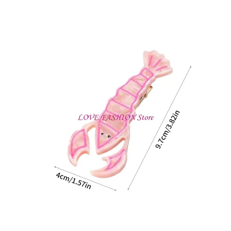Lobster Design Hair Clip Hairpin Lightweight Acetate Hair Accessory for Women Y166