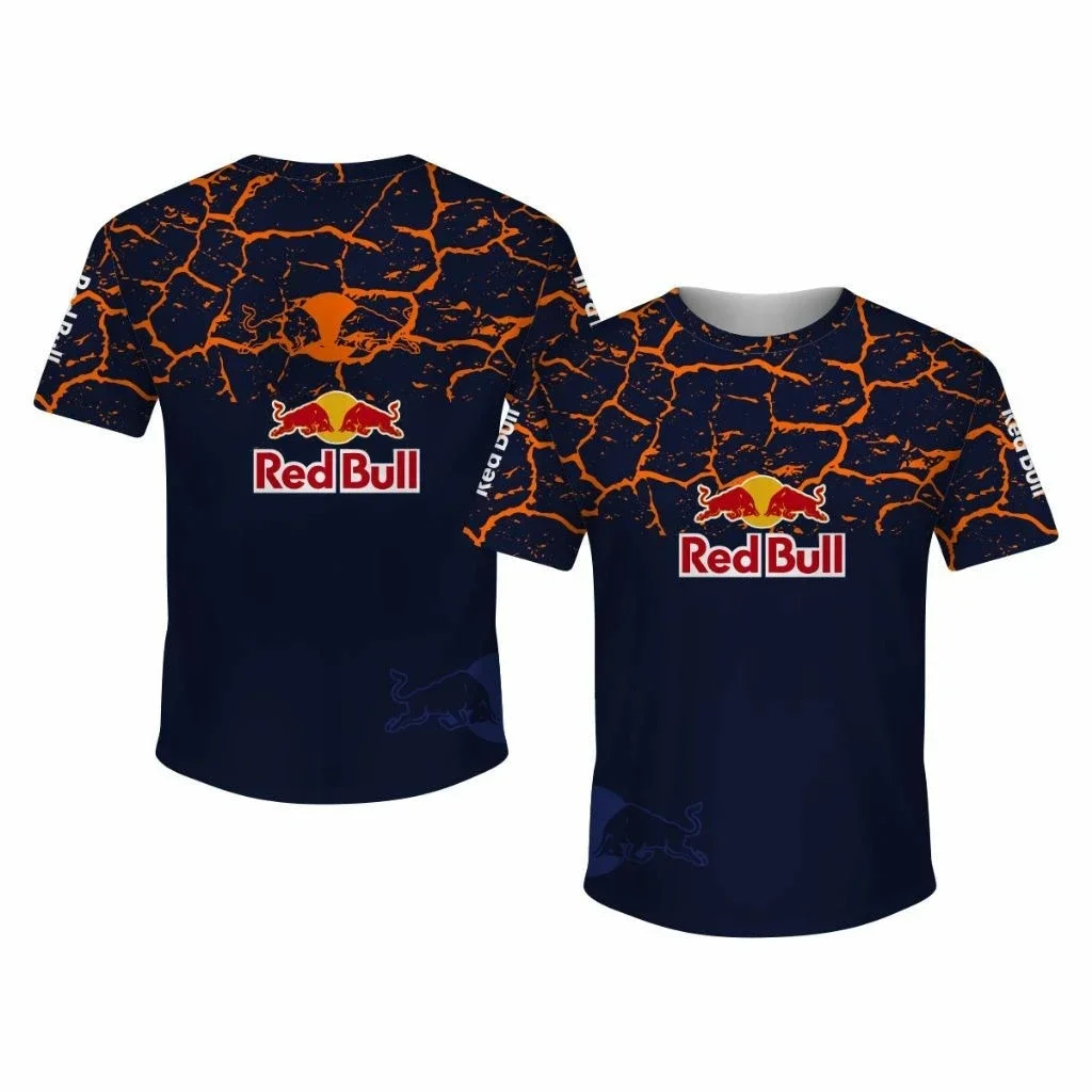 Summer Men's T-shirt Outdoor Sports Jogging Fitness Training Quick Drying Breathable Cycling Suit Short Sleeved Red Bull Tops image 3