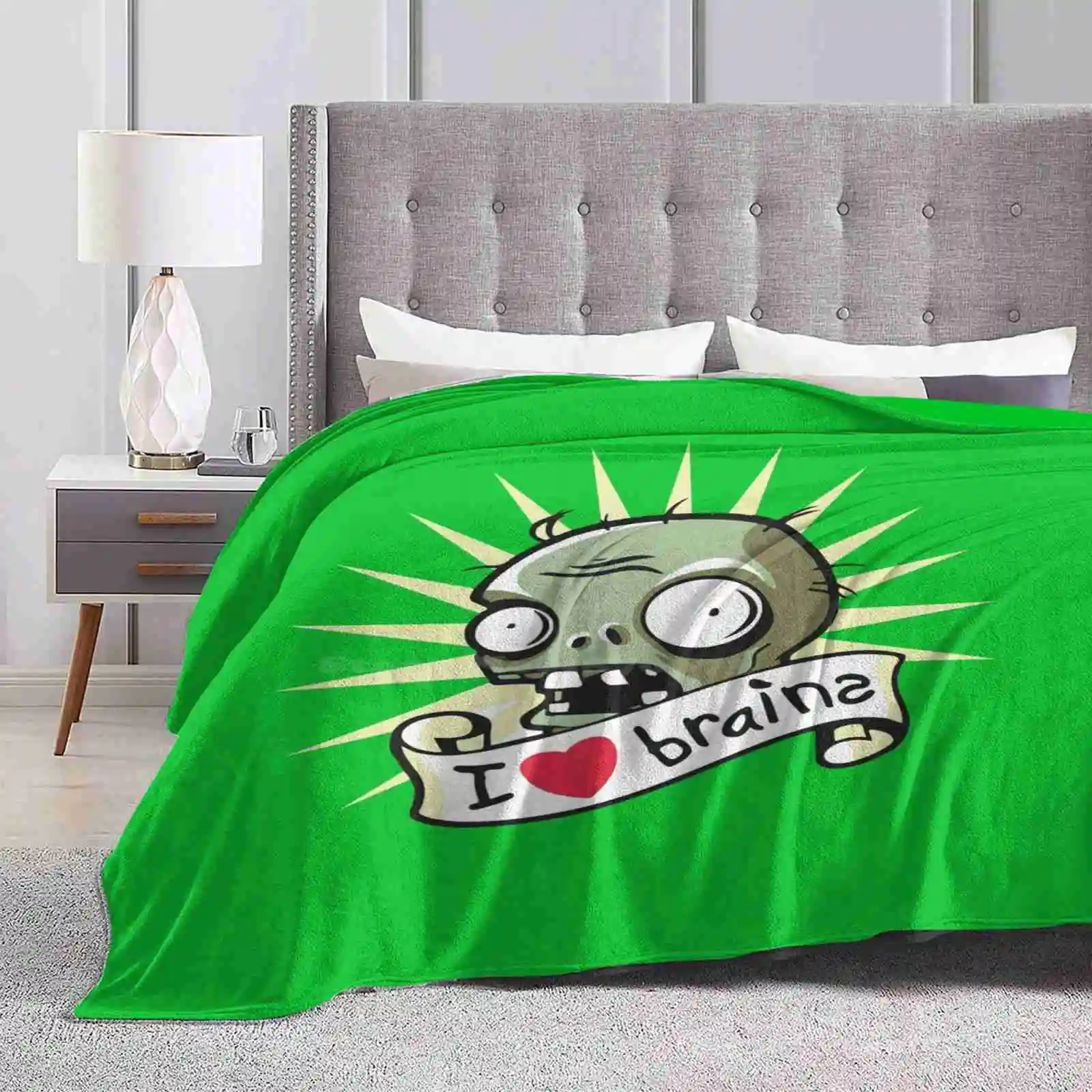 I Brains | Top Quality Comfortable Bed Sofa Soft Blanket Garden Warfare Video Game I Brains Pvz