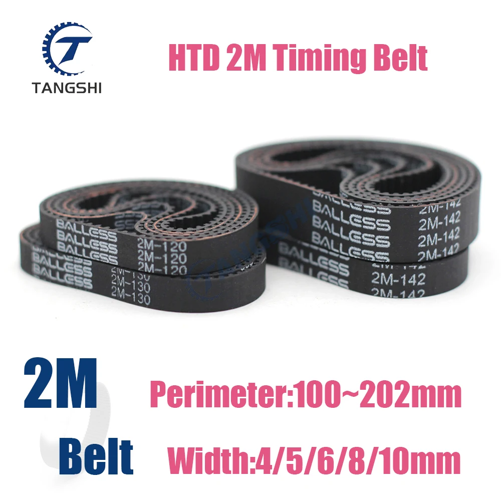 HTD 2M Vacuum Cleaner Sweeping Robot Belt Width 4~10mm Length 100 110 112 114 116 118 120 122 124 126 128 130 132 142 150mm~202m