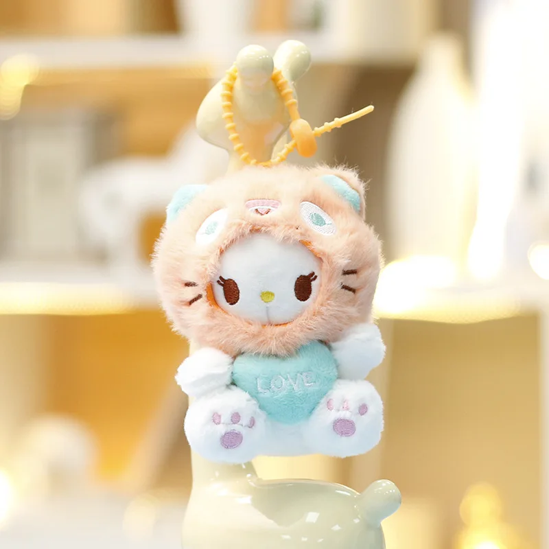 ハローキティのかわいい変形可能な子猫ぬいぐるみチャーム、猫のぬいぐるみ、バッグ飾り、キーホルダー、ギフト