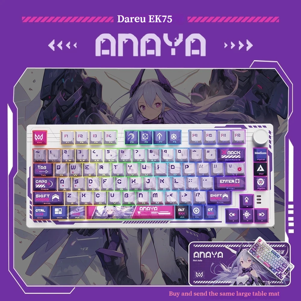 Imagem -06 - Dareu-teclado Mecânico Eken Eken Três Modos sem Fio 2.4g Interruptor Quente Ergonômico para pc Acessórios Gamer
