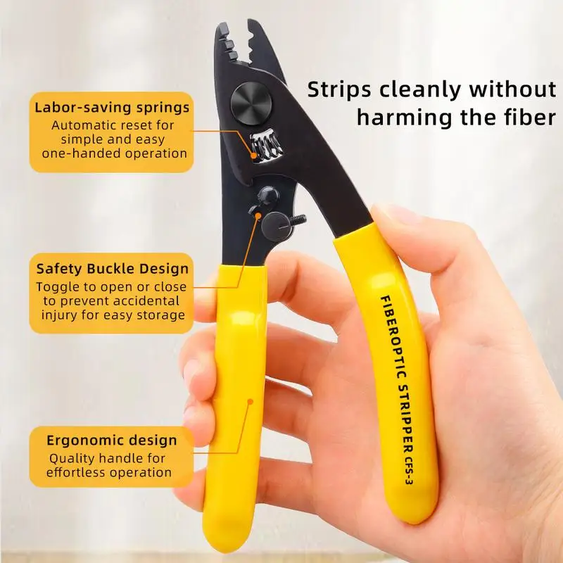 1Pc SAIVXIAN CFS3 Three Port Fiber Optical Stripper Pliers for FTTH Network Installation Tools